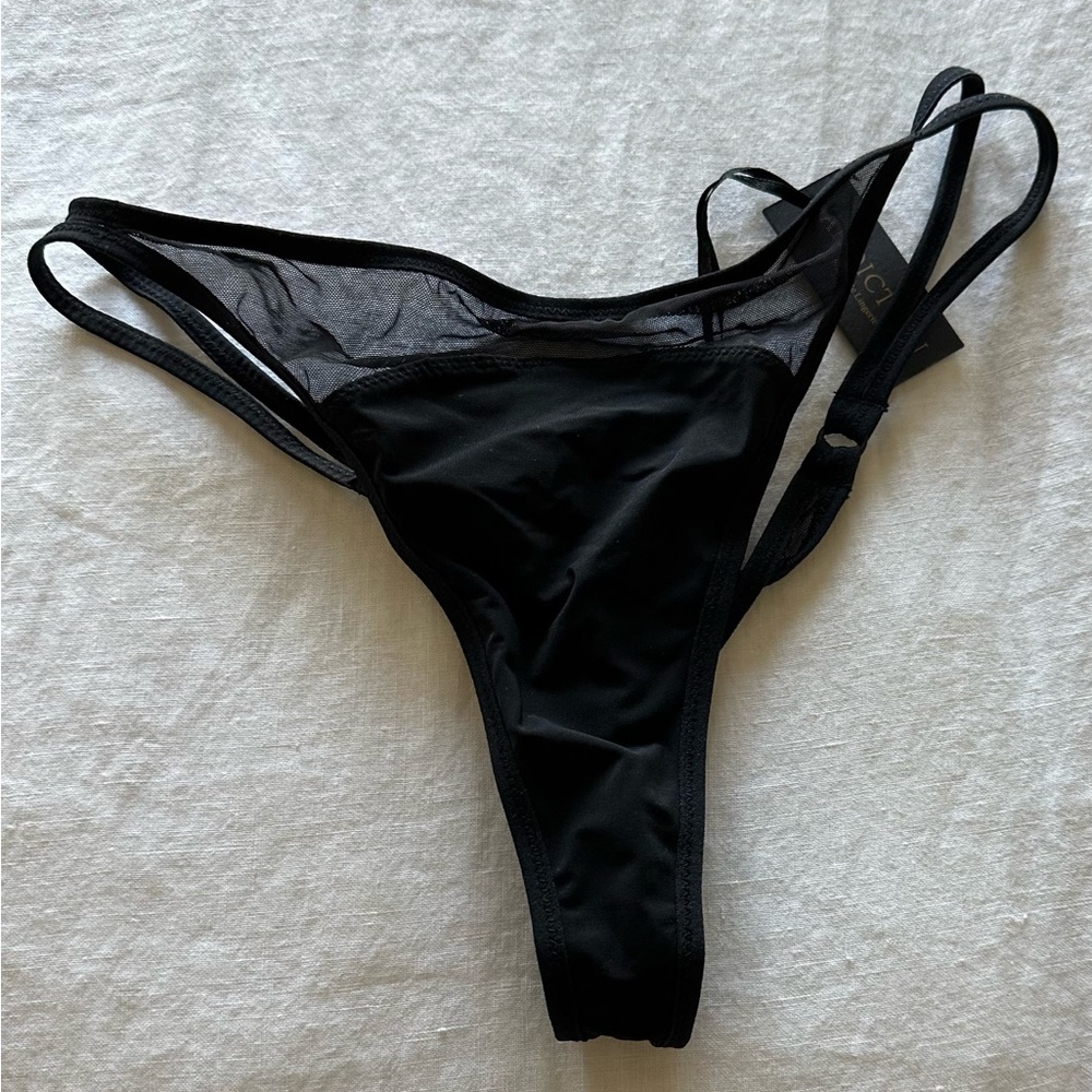 Black Strappy Thong